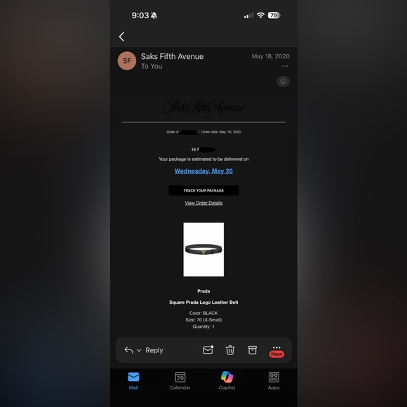 Prada Square Logo Plate Saffiano Leather Belt size 70 - Picture 9 of 9